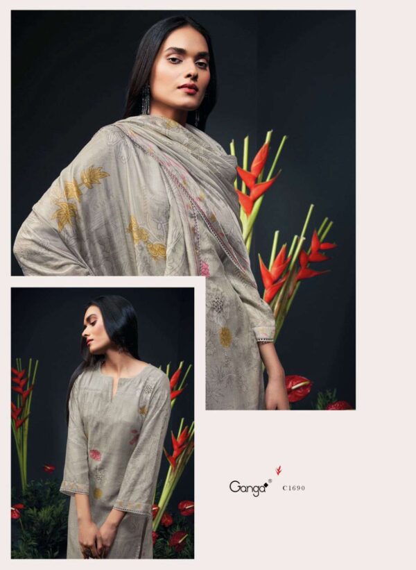 My Fashion Road Ganga Zanera Branded Premium Designs Silk Occasion Wear Dress | C1690