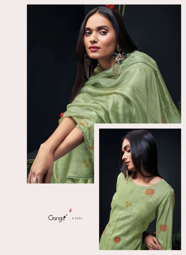 My Fashion Road Ganga Zanera Branded Premium Designs Silk Occasion Wear Dress | C1691