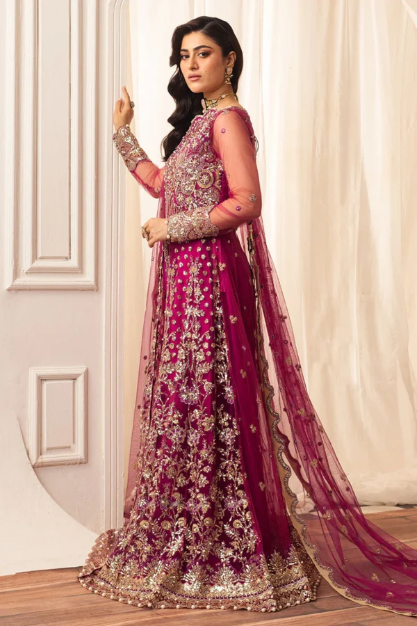 My Fashion Road Mushq Hemline Aura Debut Wedding Unstitched 2024 | Fuchsia