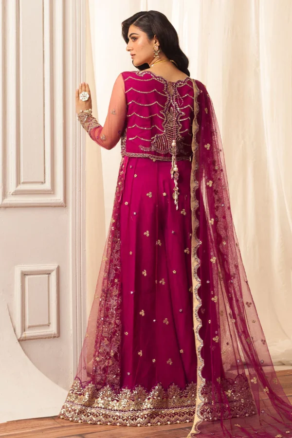 My Fashion Road Mushq Hemline Aura Debut Wedding Unstitched 2024 | Fuchsia