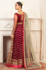 My Fashion Road Mushq Hemline Aura Debut Wedding Unstitched 2024 | Scarlet