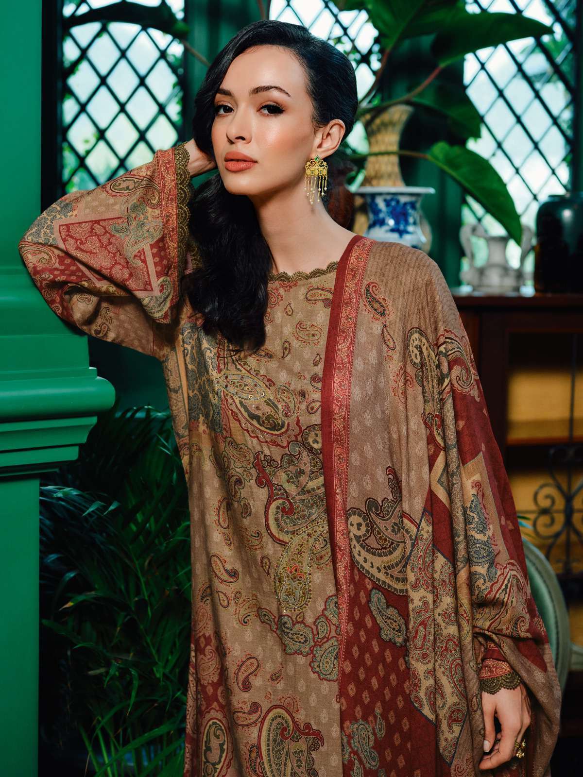 My Fashion Road Varsha Heritage Fancy Viscose Pashmina Suit | HG-01