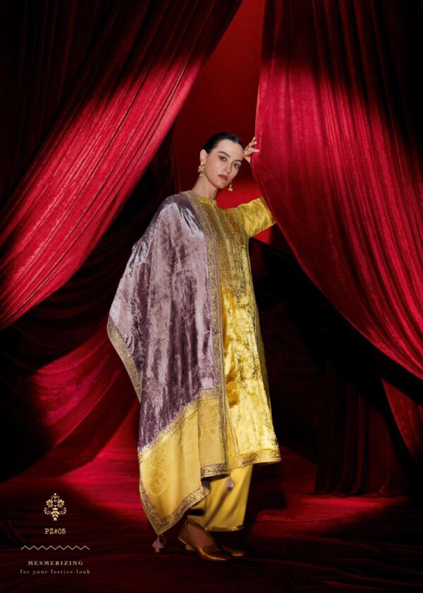 My Fashion Road Varsha Parizaad Partywear Velvet Designer Suit | PZ-05