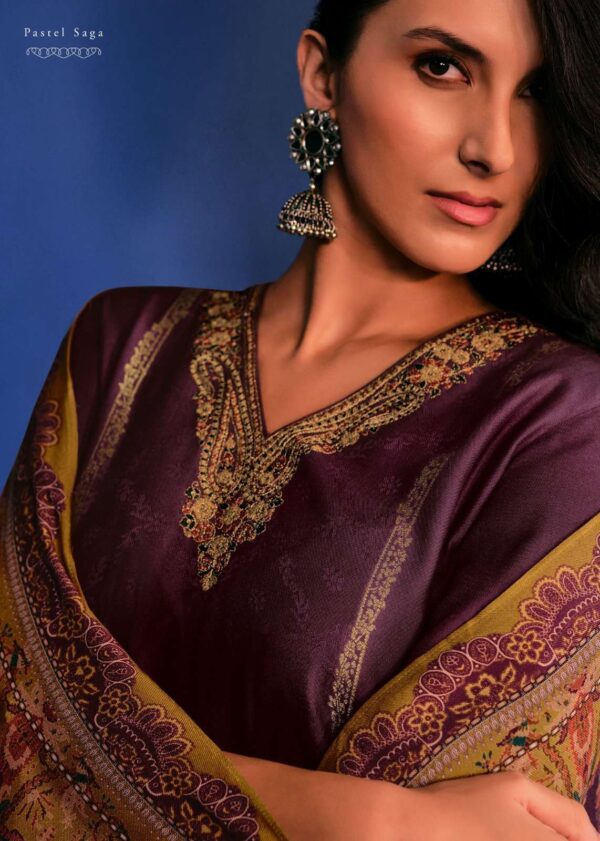 My Fashion Road Varsha Raqs Fancy Woven Pattern Pashmina Suit | RK-03