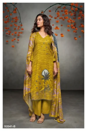 My Fashion Road Ganga Bharani Pashmina Winter Unstitched Suit | S2041-B