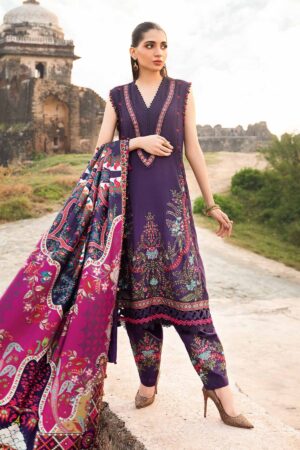 My Fashion Road MARIA. B. MPrint Linen Winter Unstitched Collection 2024 | MPT-2402-A