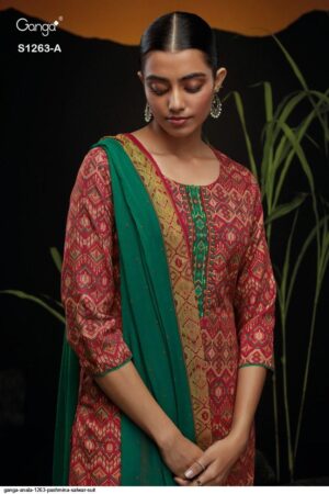 My Fashion Road Ganga Anala Pashmina Winter Unstitched Suit | S1263-A