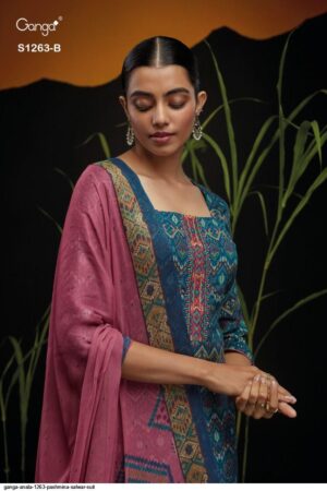My Fashion Road Ganga Anala Pashmina Winter Unstitched Suit | S1263-B
