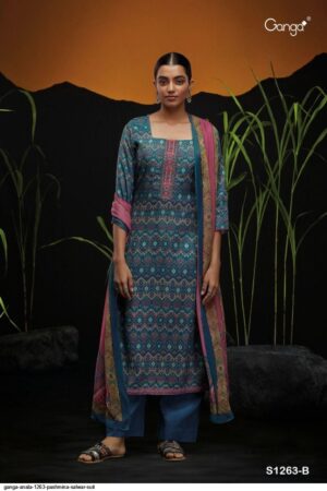 My Fashion Road Ganga Anala Pashmina Winter Unstitched Suit | S1263-B