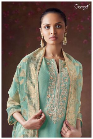 My Fashion Road Ganga Fashion Anoushka Jacquard Silk Designer Suit | S2825-B