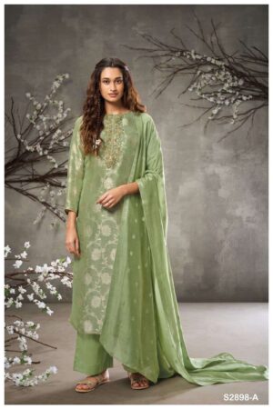 My Fashion Road Ganga Fashion Chimeg Designer Jacquard Silk Partywear Suit | S2898-A