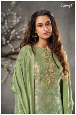 My Fashion Road Ganga Fashion Chimeg Designer Jacquard Silk Partywear Suit | S2898-A