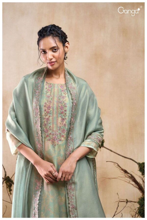 My Fashion Road Ganga Fashion Esraa Partywear Style Designer Silk Unstitched Suit | S2899-B