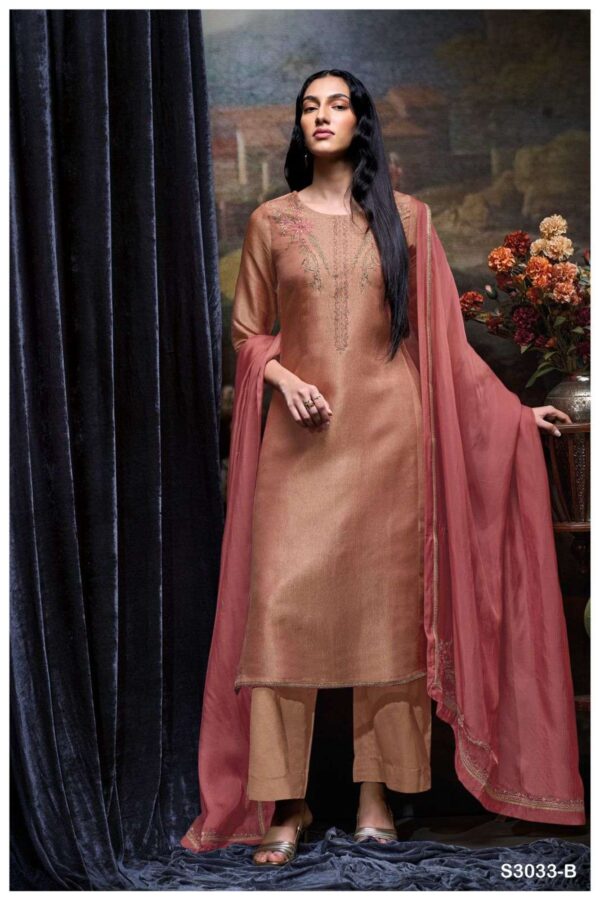 My Fashion Road Ganga Fashion Judita Designer Silk Partywear Suit | 3033-B