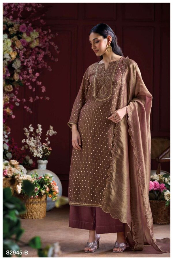 My Fashion Road Ganga Fashion Kiely Designer Silk Unstitched Suit | S2945-B