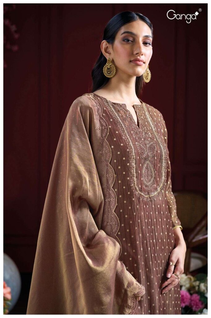 My Fashion Road Ganga Fashion Kiely Designer Silk Unstitched Suit | S2945-B