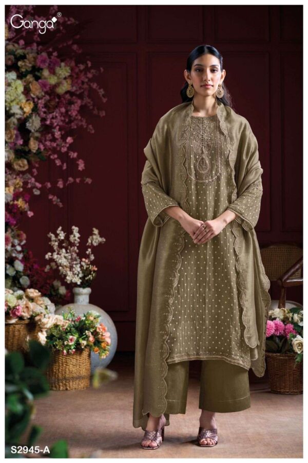 My Fashion Road Ganga Fashion Kiely Designer Silk Unstitched Suit | S2945-A