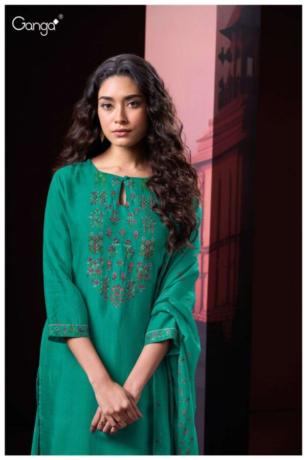 My Fashion Road Ganga Fashion Shway Fancy Russian Silk Premium Design Unstitched Suit | S3031-B