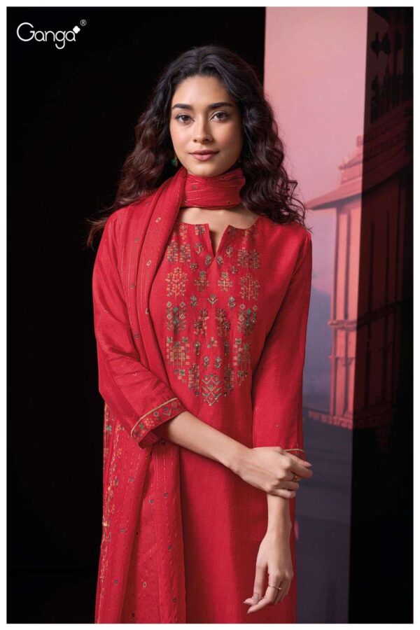 My Fashion Road Ganga Fashion Shway Fancy Russian Silk Premium Design Unstitched Suit | S3031-A
