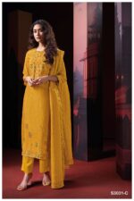 My Fashion Road Ganga Fashion Shway Fancy Russian Silk Premium Design Unstitched Suit | S3031-C