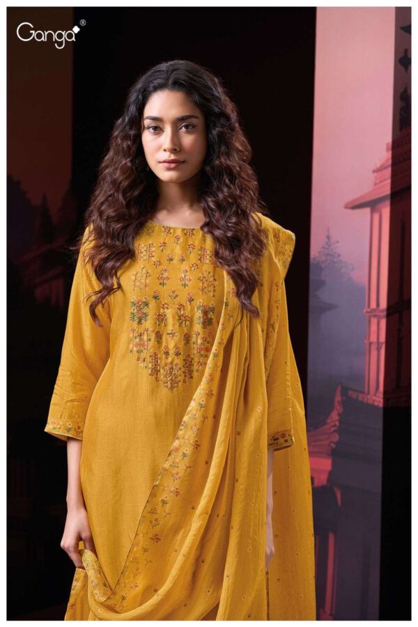 My Fashion Road Ganga Fashion Shway Fancy Russian Silk Premium Design Unstitched Suit | S3031-C