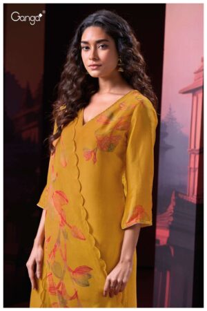 My Fashion Road Ganga Fashion Shwe Fancy Organza Silk Ladies Suit | S3014-B
