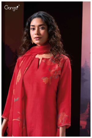 My Fashion Road Ganga Fashion Shwe Fancy Organza Silk Ladies Suit | S3014-A