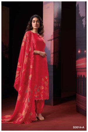 My Fashion Road Ganga Fashion Shwe Fancy Organza Silk Ladies Suit | S3014-A
