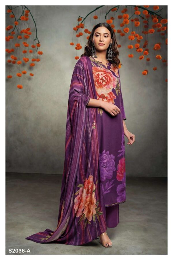 My Fashion Road Ganga Sadhya Digital Floral Print Winter Wear Suit | S2036-A