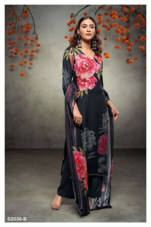 My Fashion Road Ganga Sadhya Digital Floral Print Winter Wear Suit | S2036-B