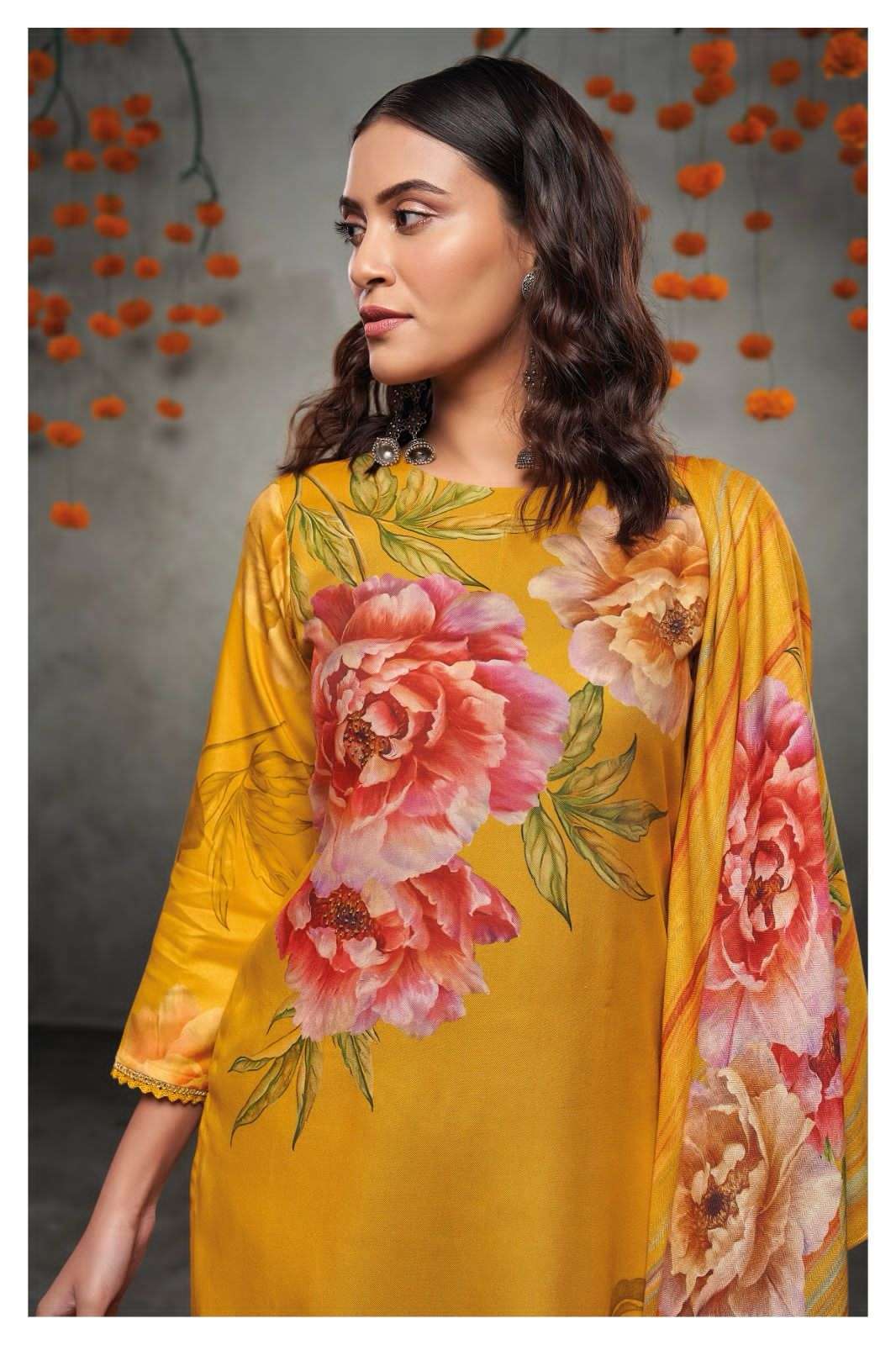 My Fashion Road Ganga Sadhya Digital Floral Print Winter Wear Suit | S2036-D