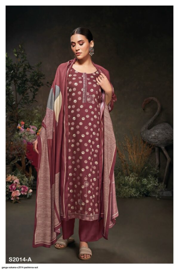 My Fashion Road Ganga Sukama Pashmina Winter Unstitched Suit | S2014-A
