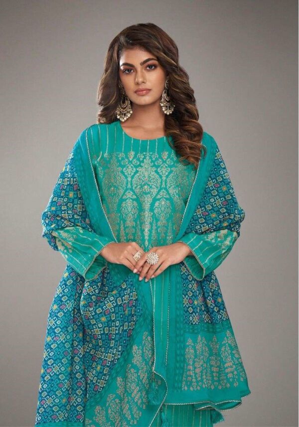 My Fashion Road Omtex Eleanor Nx Designer Organza Silk Partywear Suit | 5841-C