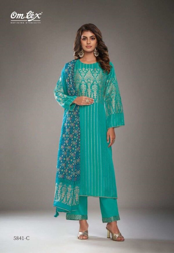 My Fashion Road Omtex Eleanor Nx Designer Organza Silk Partywear Suit | 5841-C