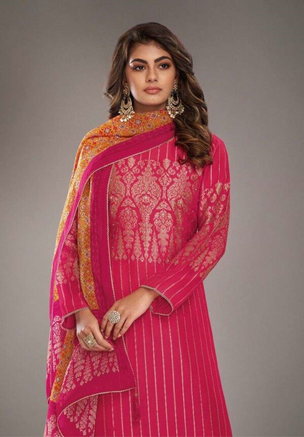 My Fashion Road Omtex Eleanor Nx Designer Organza Silk Partywear Suit | 5841-B