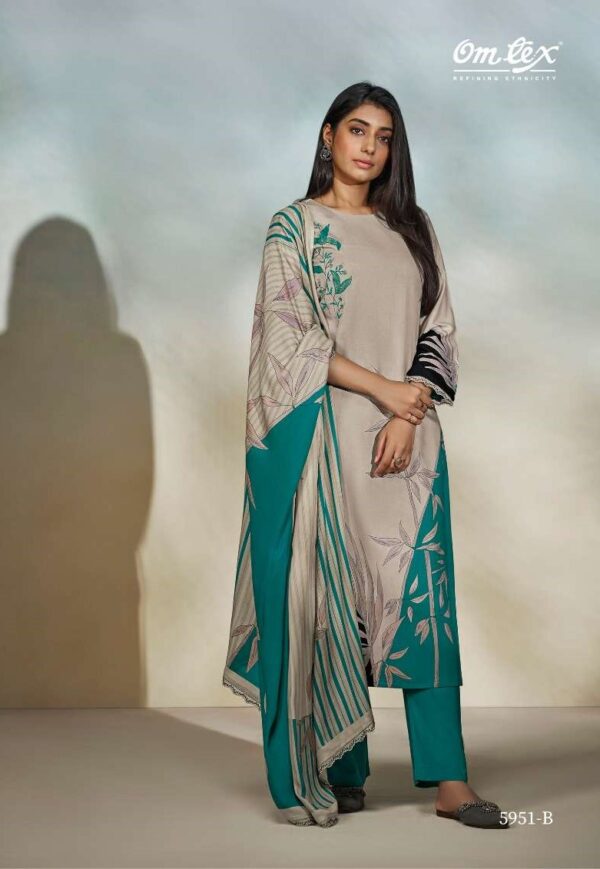 My Fashion Road Omtex Larissa Exclusive Digital Prints Pure Winter Pashmina Suit | 5951-B