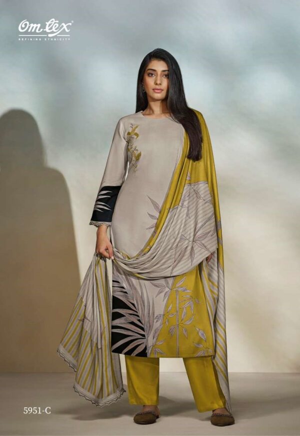 My Fashion Road Omtex Larissa Exclusive Digital Prints Pure Winter Pashmina Suit | 5951-C
