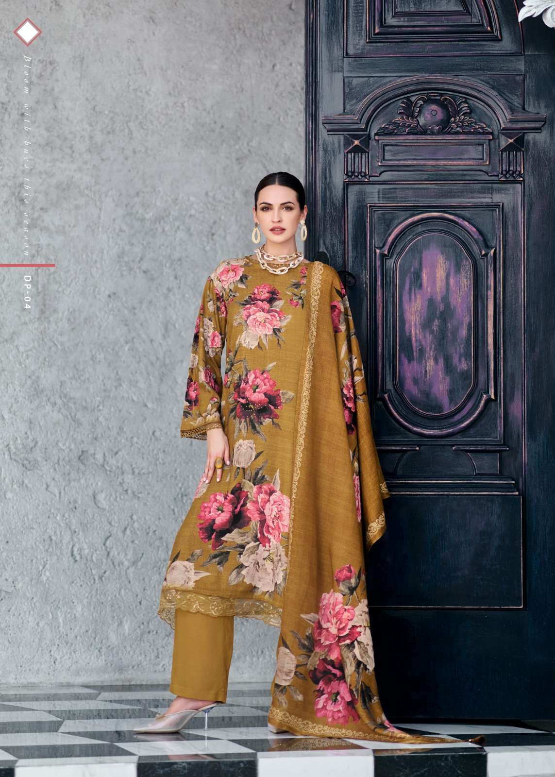 My Fashion Road Varsha Dark Petals Fancy Viscose Winter Pashmina Ladies Unstitched Suit | DP-04 My Fashion Road Varsha Dark Petals Fancy Viscose Winter Pashmina Ladies Unstitched Suit | DP-04