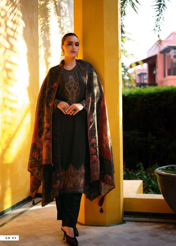 My Fashion Road Varsha Gulab Exclusive Fancy Viscose Winter Pashmina Ladies Unstitched Suit | GB-03