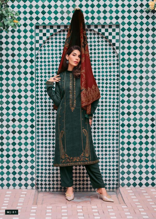 My Fashion Road Varsha Majestic Designer Khadi Ladies Unstitched Winter Suit | MJ-01