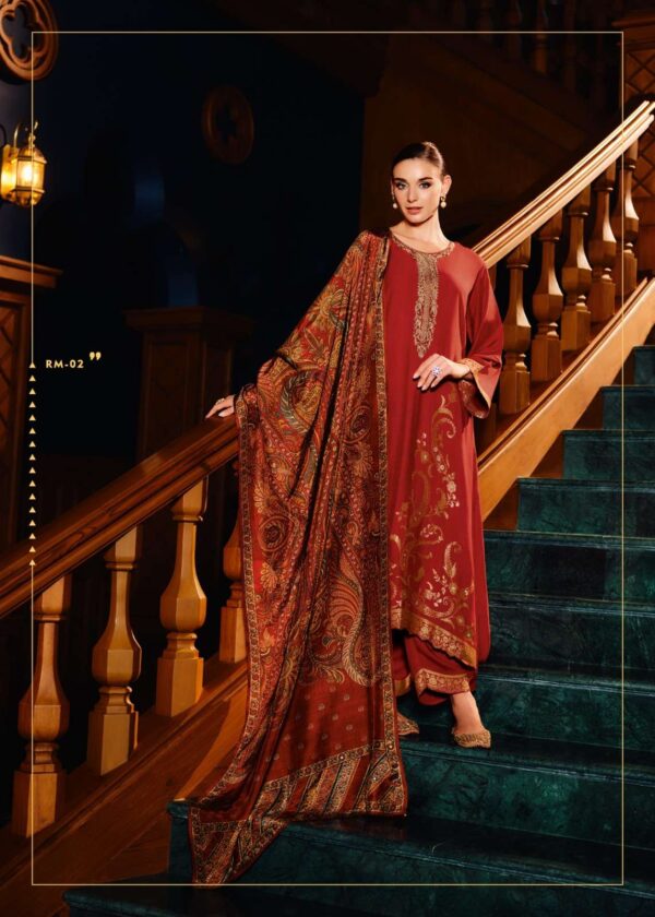 My Fashion Road Varsha Resham Designer Woven Pattern Pashmina Suit | RM-02