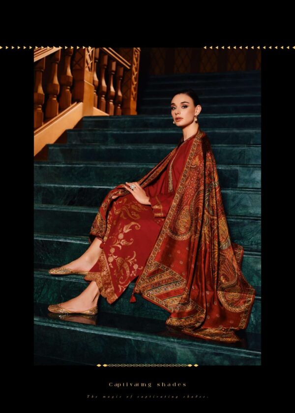 My Fashion Road Varsha Resham Designer Woven Pattern Pashmina Suit | RM-02