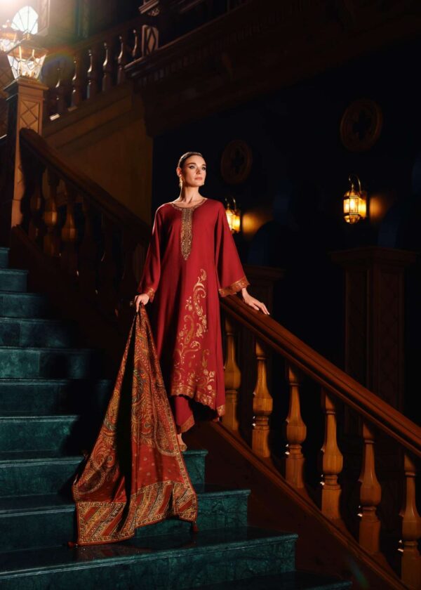 My Fashion Road Varsha Resham Designer Woven Pattern Pashmina Suit | RM-02
