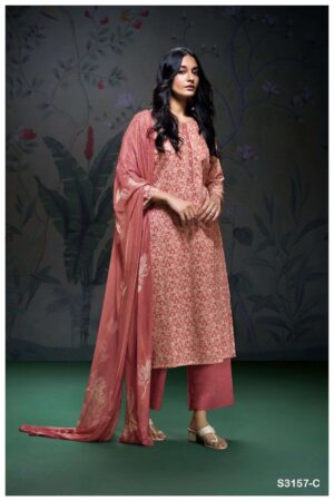 My Fashion Road Ganga Fashion Aaesha Premium Printed Cotton Satin Suit | S3157-C