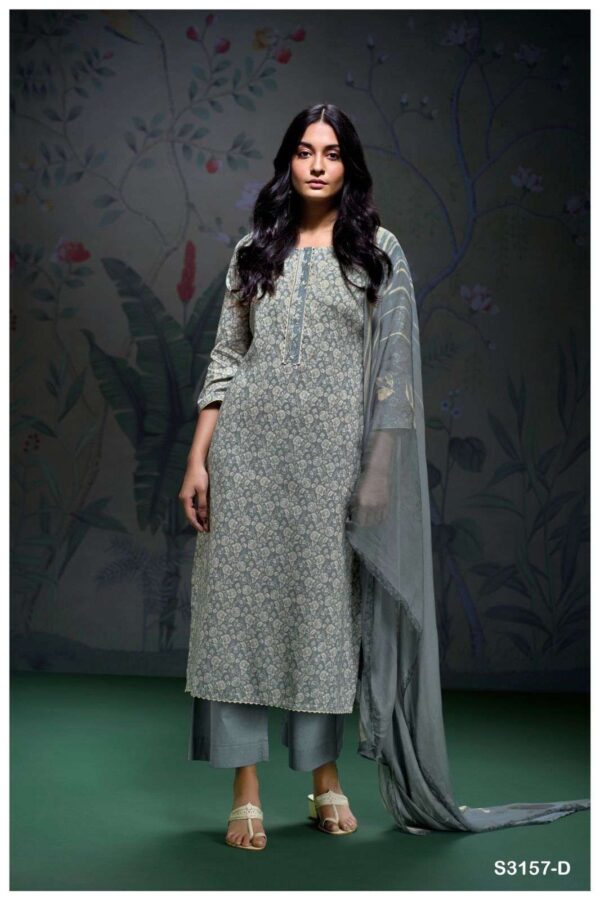 My Fashion Road Ganga Fashion Aaesha Premium Printed Cotton Satin Suit | S3157-D
