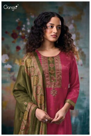 My Fashion Road Ganga Fashion Aashvi Pure Bemberg Silk Suit | S3074-C