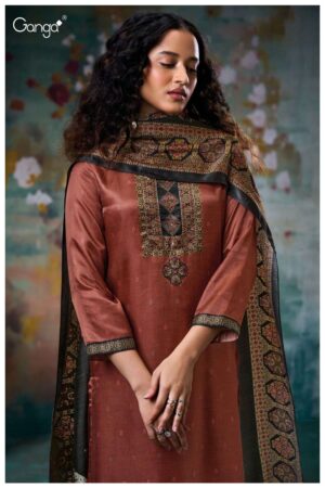 My Fashion Road Ganga Fashion Aashvi Pure Bemberg Silk Suit | S3074-B