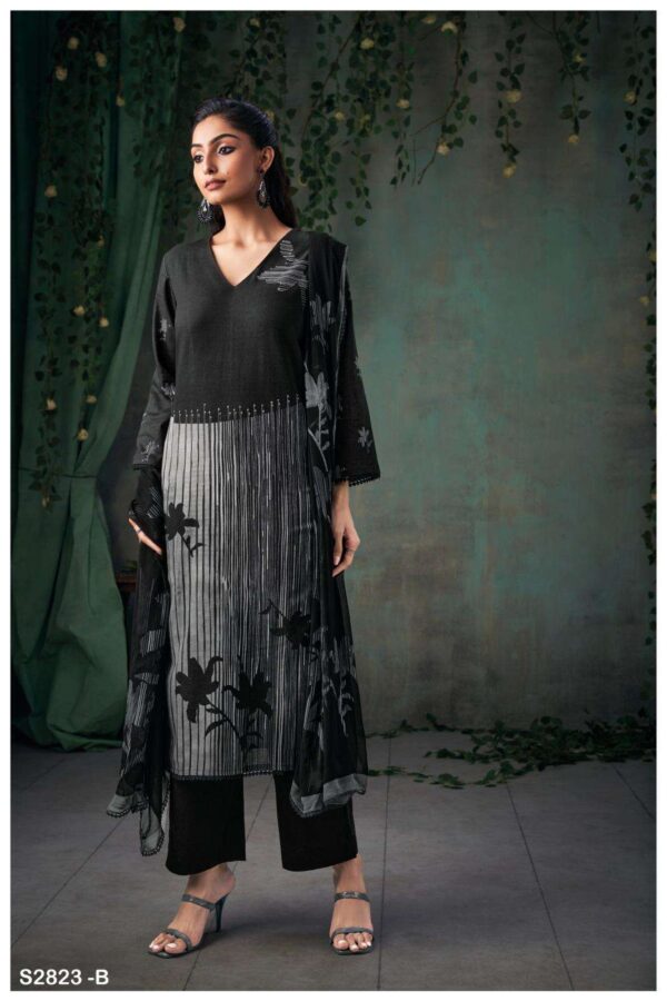 My Fashion Road Ganga Fashion Blessica Premium Cotton Linen Suit | S2823-B