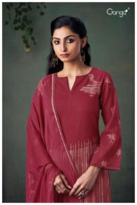My Fashion Road Ganga Fashion Blessica Premium Cotton Linen Suit | S2823-C