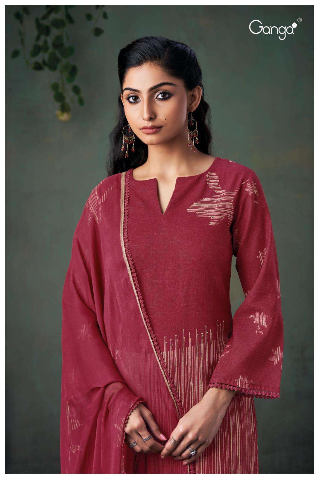 My Fashion Road Ganga Fashion Blessica Premium Cotton Linen Suit | S2823-C